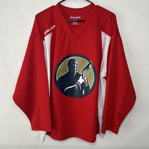 Bauer Team Hockey Jersey Size Small Senior Red White Logo 2015 EUC